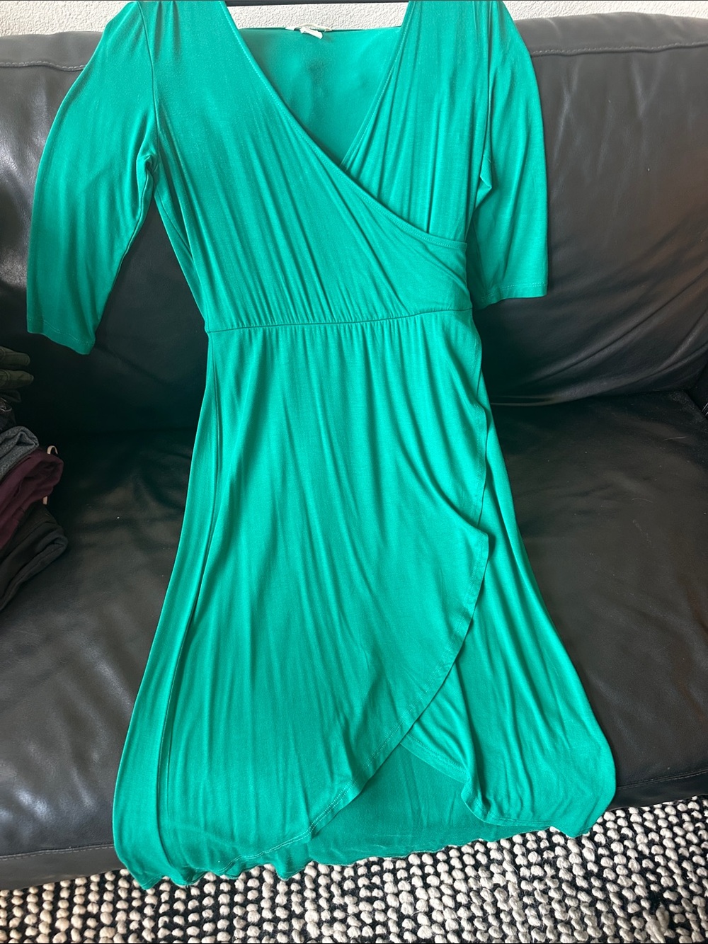 H&M Emerald Green Wrap Midi Dress